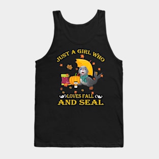 Just A Girl Who Loves Fall & Seal Funny Thanksgiving Gift Tank Top